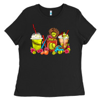 Black Softball Coffee Cups Ladies Tee - FaDigitalArtStudio