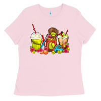 Bubblegum Pink Softball Coffee Cups Ladies Tee - FaDigitalArtStudio