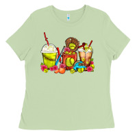 Matcha Softball Coffee Cups Ladies Tee - FaDigitalArtStudio