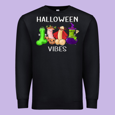 Halloween Vibes Dick Tie Dye Hippie Retro Lazy Costume Premium Sweatshirt Designed By Artmosaic