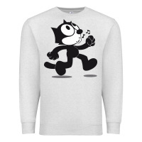 Oatmeal Heather felix the cat whistling Premium Sweatshirt - ArtMosaic