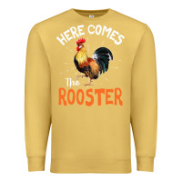 Antique Gold Here Comes The Rooster Shirt Chicken Lady Outfit 243 Premium Sweatshirt - ArtMosaic