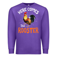 Purple Here Comes The Rooster Shirt Chicken Lady Outfit 243 Premium Sweatshirt - ArtMosaic