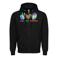 Black peace love loaded tea Zipper Hoodie - JahusDesignShop