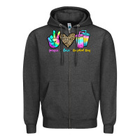 Charcoal Heather peace love loaded tea Zipper Hoodie - JahusDesignShop