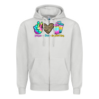 Dove Grey peace love loaded tea Zipper Hoodie - JahusDesignShop