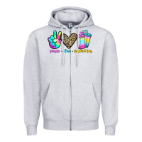 Heather Grey peace love loaded tea Zipper Hoodie - JahusDesignShop