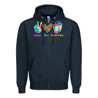 Navy peace love loaded tea Zipper Hoodie - JahusDesignShop
