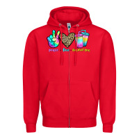Red peace love loaded tea Zipper Hoodie - JahusDesignShop