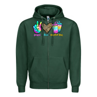 Sports Green peace love loaded tea Zipper Hoodie - JahusDesignShop