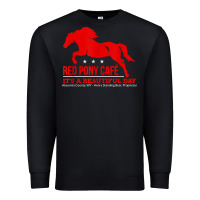 Black Red Pony Cafe, Funny cute horse lover Premium Sweatshirt - ArtMosaic