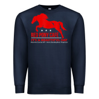 Navy Red Pony Cafe, Funny cute horse lover Premium Sweatshirt - ArtMosaic