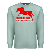 Seafoam Red Pony Cafe, Funny cute horse lover Premium Sweatshirt - ArtMosaic