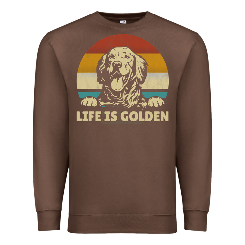 Golden Retriever Dog Life Is Golden Retro Vintage Premium Sweatshirt by ArtMosaic | Teevron