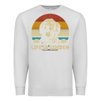 Dove Grey Golden Retriever Dog Life is golden retro vintage Premium Sweatshirt - ArtMosaic