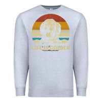 Heather Grey Golden Retriever Dog Life is golden retro vintage Premium Sweatshirt - ArtMosaic