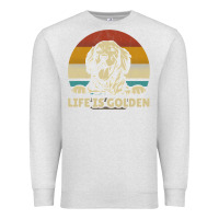 Oatmeal Heather Golden Retriever Dog Life is golden retro vintage Premium Sweatshirt - ArtMosaic