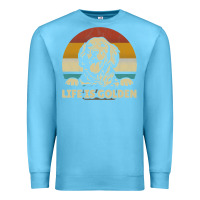Ocean Blue Golden Retriever Dog Life is golden retro vintage Premium Sweatshirt - ArtMosaic