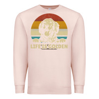 Pale Pink Golden Retriever Dog Life is golden retro vintage Premium Sweatshirt - ArtMosaic