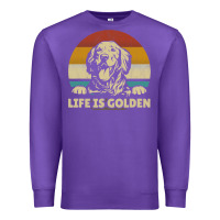 Purple Golden Retriever Dog Life is golden retro vintage Premium Sweatshirt - ArtMosaic