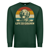 Sports Green Golden Retriever Dog Life is golden retro vintage Premium Sweatshirt - ArtMosaic
