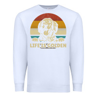 White Golden Retriever Dog Life is golden retro vintage Premium Sweatshirt - ArtMosaic