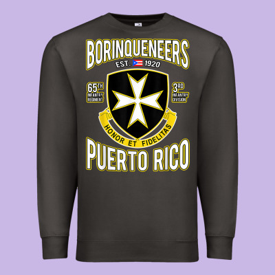 Borinqueneers Puerto Rico Flag Honor Et Fidelitas Premium Sweatshirt Designed By Artmosaic