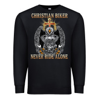 Black jesus christian biker never ride alone Premium Sweatshirt - ArtMosaic