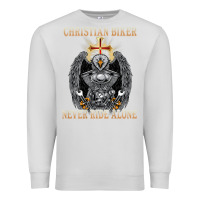 Jesus Christian Biker Never Ride Alone Premium Sweatshirt | Teevron