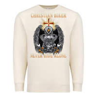Sandshell jesus christian biker never ride alone Premium Sweatshirt - ArtMosaic