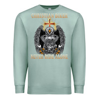 Seafoam jesus christian biker never ride alone Premium Sweatshirt - ArtMosaic