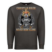 Smoke jesus christian biker never ride alone Premium Sweatshirt - ArtMosaic