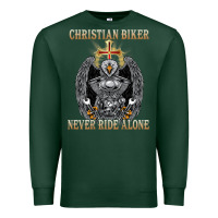 Sports Green jesus christian biker never ride alone Premium Sweatshirt - ArtMosaic