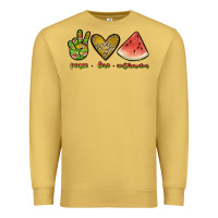 Antique Gold peace love watermelon Premium Sweatshirt - JahusDesignShop