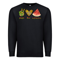 Black peace love watermelon Premium Sweatshirt - JahusDesignShop