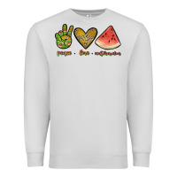 Dove Grey peace love watermelon Premium Sweatshirt - JahusDesignShop