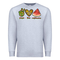 Heather Grey peace love watermelon Premium Sweatshirt - JahusDesignShop