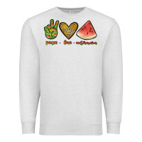 Oatmeal Heather peace love watermelon Premium Sweatshirt - JahusDesignShop