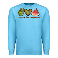Ocean Blue peace love watermelon Premium Sweatshirt - JahusDesignShop