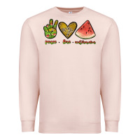 Pale Pink peace love watermelon Premium Sweatshirt - JahusDesignShop