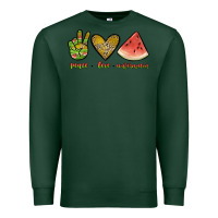Sports Green peace love watermelon Premium Sweatshirt - JahusDesignShop