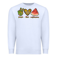 White peace love watermelon Premium Sweatshirt - JahusDesignShop