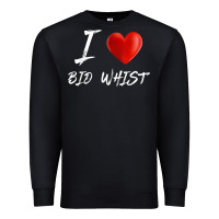 Black i love heart bid whist card game t shirt Premium Sweatshirt - ArtMosaic