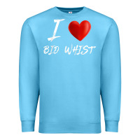 Ocean Blue i love heart bid whist card game t shirt Premium Sweatshirt - ArtMosaic