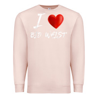 Pale Pink i love heart bid whist card game t shirt Premium Sweatshirt - ArtMosaic