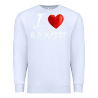 White i love heart bid whist card game t shirt Premium Sweatshirt - ArtMosaic