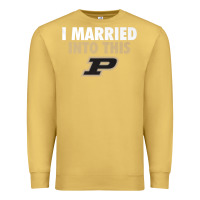Antique Gold Purdue Boilermakers Married Into This - Apparel Premium Sweatshirt - ArtMosaic