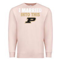 Pale Pink Purdue Boilermakers Married Into This - Apparel Premium Sweatshirt - ArtMosaic