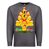 Charcoal Heather duck rubber duck christmas tree duckie and quack christmas 123 Premium Sweatshirt - ArtMosaic