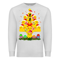 Dove Grey duck rubber duck christmas tree duckie and quack christmas 123 Premium Sweatshirt - ArtMosaic